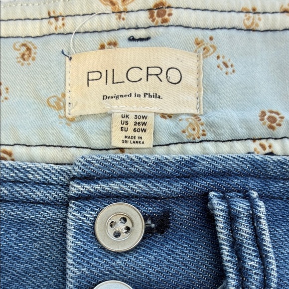 Pilcro Barrel Denim Maxi Skirt Rear Slit Pockets Jean Midi Anthropologie 26W - Picture 9 of 10